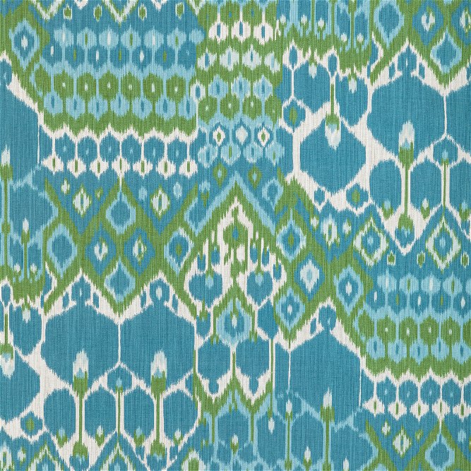 Brunschwig &amp; Fils Bonnieux Print Aqua/Leaf Fabric