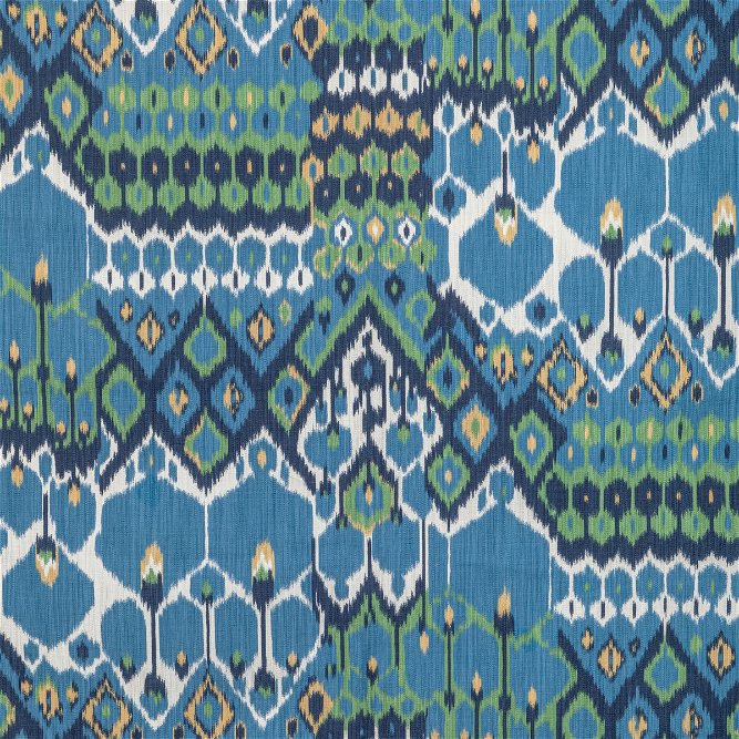 Brunschwig &amp; Fils Bonnieux Print Blue/Leaf Fabric