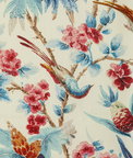 Brunschwig & Fils Gastaud Print Aqua/Berry Fabric