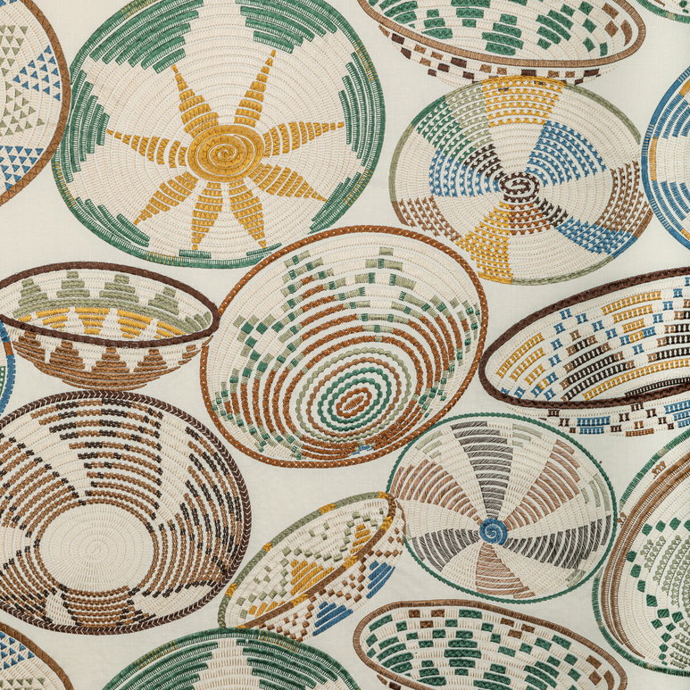 Brunschwig &amp; Fils Bendi Embroidery Rattan Fabric