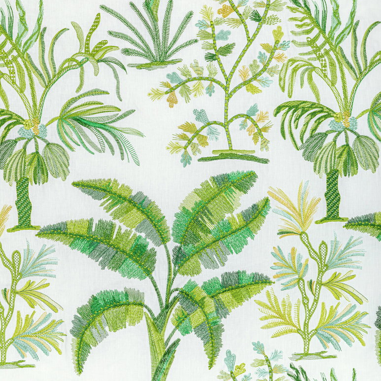 Brunschwig &amp; Fils Martil Embroidery Leaf Fabric