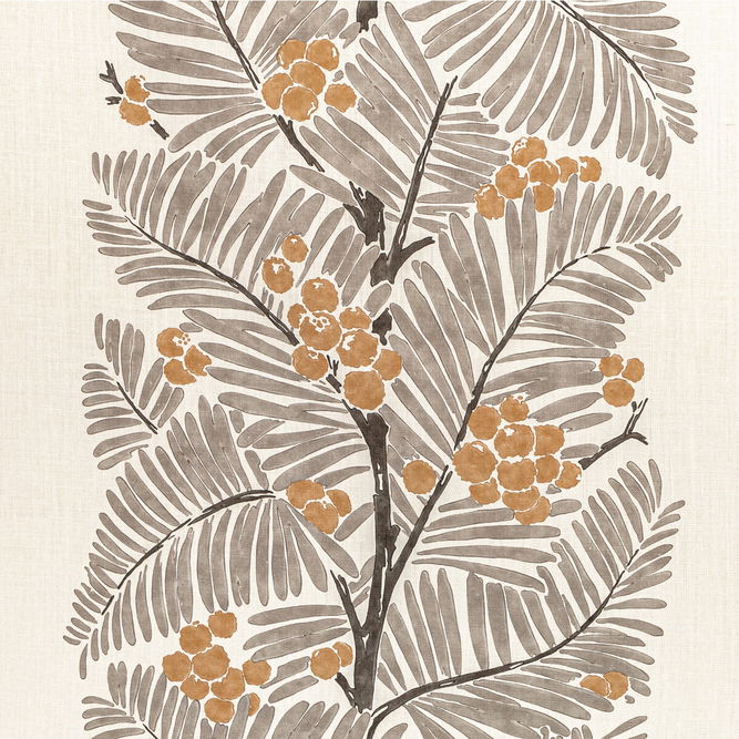 Brunschwig &amp; Fils Palmar Print Stone Fabric