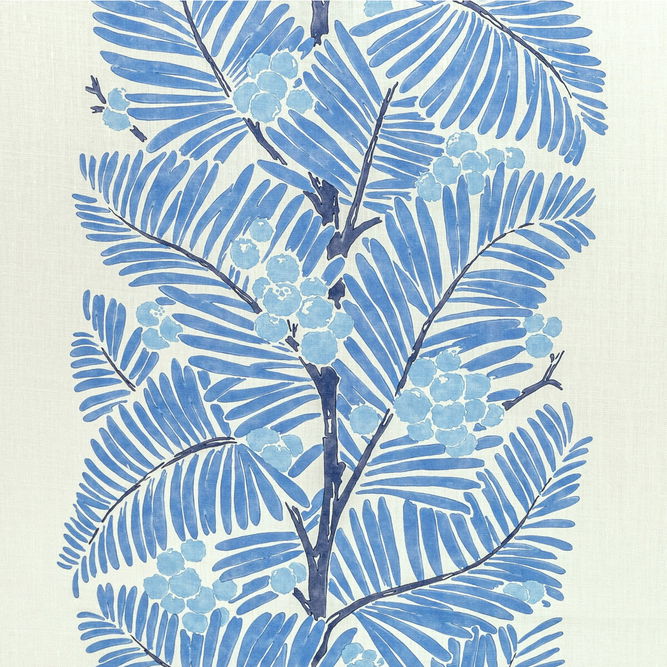 Brunschwig &amp; Fils Palmar Print Blue Fabric