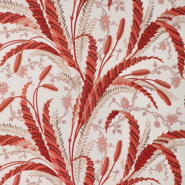 Brunschwig &amp; Fils Vernay Print Red Fabric