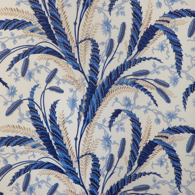 Brunschwig &amp; Fils Vernay Print Blue Fabric