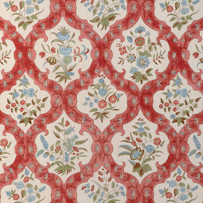 Brunschwig &amp; Fils Ventoux Print Red/Blue Fabric
