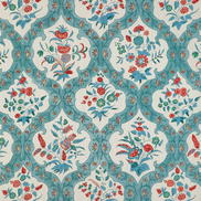 Brunschwig & Fils Ventoux Print Teal/Rose Fabric