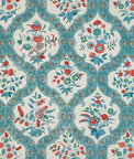 Brunschwig & Fils Ventoux Print Teal/Rose Fabric