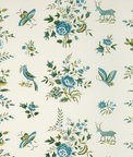 Brunschwig & Fils Aurel Print Aqua/Leaf Fabric