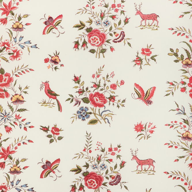Brunschwig &amp; Fils Aurel Print Red/Green Fabric