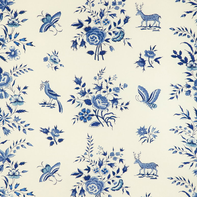 Brunschwig &amp; Fils Aurel Print Sky/Blue Fabric