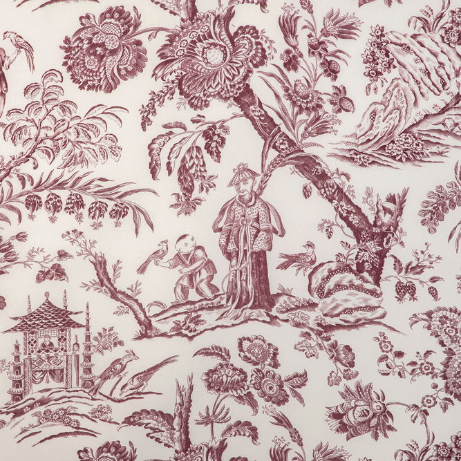 Brunschwig &amp; Fils Marcel Print Aubergine Fabric