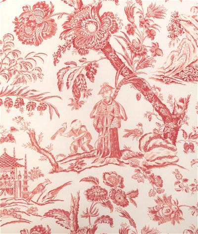 Brunschwig & Fils Marcel Print Red Fabric