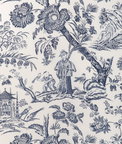 Brunschwig & Fils Marcel Print Navy Fabric