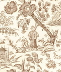 Brunschwig & Fils Marcel Print Brown Fabric