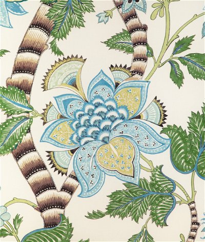 Brunschwig & Fils Cadenet Print Aqua/Leaf Fabric