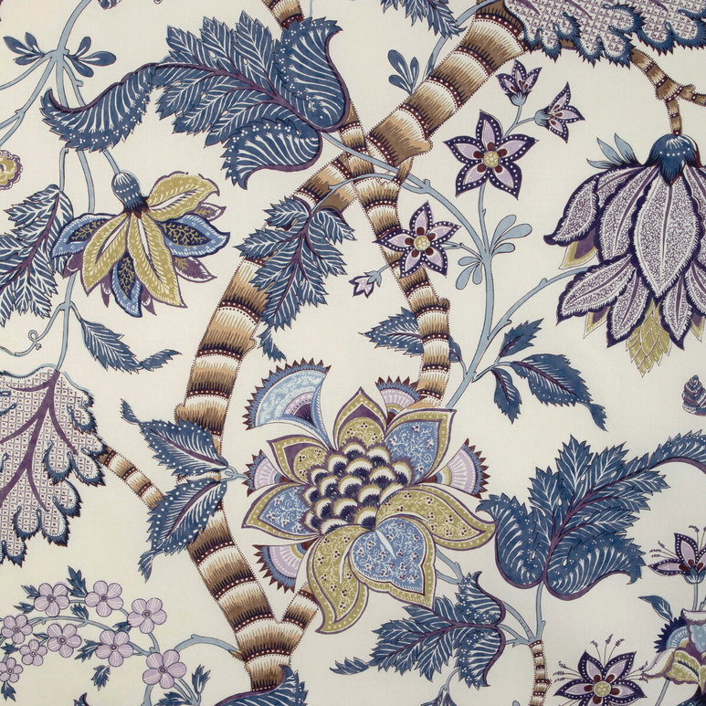 Brunschwig &amp; Fils Cadenet Print Blue/Gold Fabric