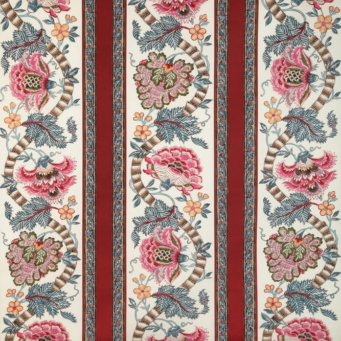 Brunschwig &amp; Fils Lauris Print Red/Blue Fabric