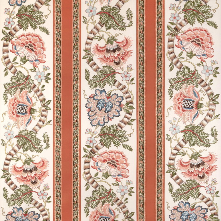 Brunschwig &amp; Fils Lauris Print Apricot/Sage Fabric