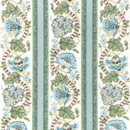 Brunschwig & Fils Lauris Print Aqua/Leaf Fabric