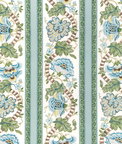 Brunschwig & Fils Lauris Print Aqua/Leaf Fabric