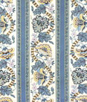 Brunschwig & Fils Lauris Print Blue/Gold Fabric