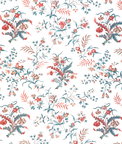 Brunschwig & Fils Chancay Print Teal/Rose Fabric