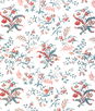 Brunschwig & Fils Chancay Print Teal/Rose Fabric