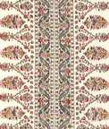 Brunschwig & Fils Visan Print Teal/Rose Fabric
