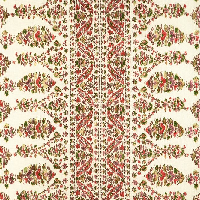 Brunschwig &amp; Fils Visan Print Rose/Leaf Fabric