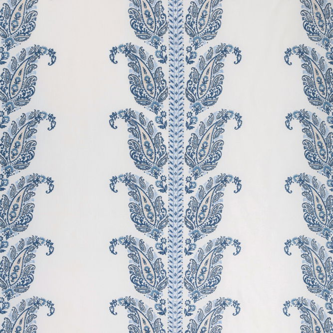 Brunschwig &amp; Fils Yara Paisley Embroidery Sky Fabric