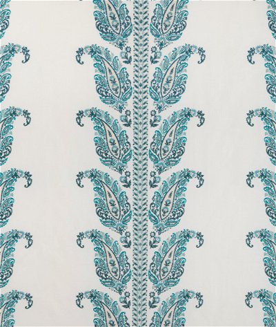 Brunschwig & Fils Yara Paisley Embroidery Lagoon Fabric