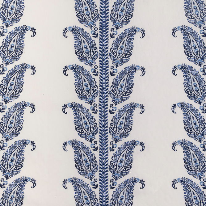 Brunschwig &amp; Fils Yara Paisley Embroidery Blue Fabric