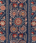 Brunschwig & Fils Saanvi Embroidery Blue/Red Fabric