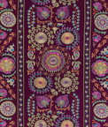 Brunschwig & Fils Saanvi Embroidery Plum/Leaf Fabric