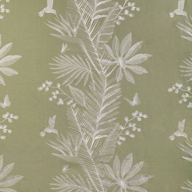 Brunschwig &amp; Fils Manda Embroidery Leaf Fabric