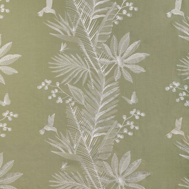 Brunschwig &amp; Fils Manda Embroidery Leaf Fabric