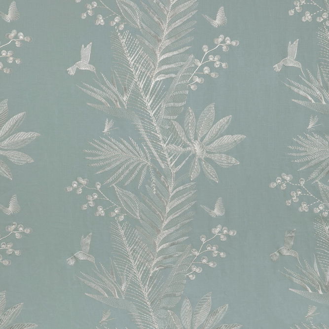 Brunschwig &amp; Fils Manda Embroidery Sky Fabric