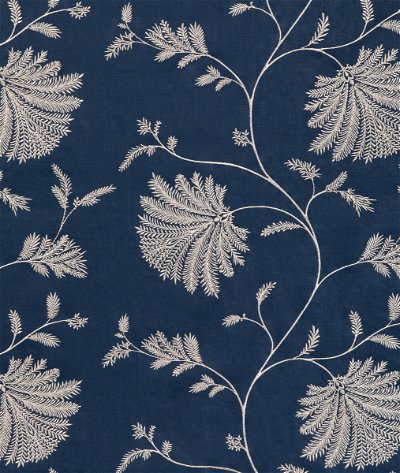 Brunschwig & Fils Maelle Embroidery Navy Fabric