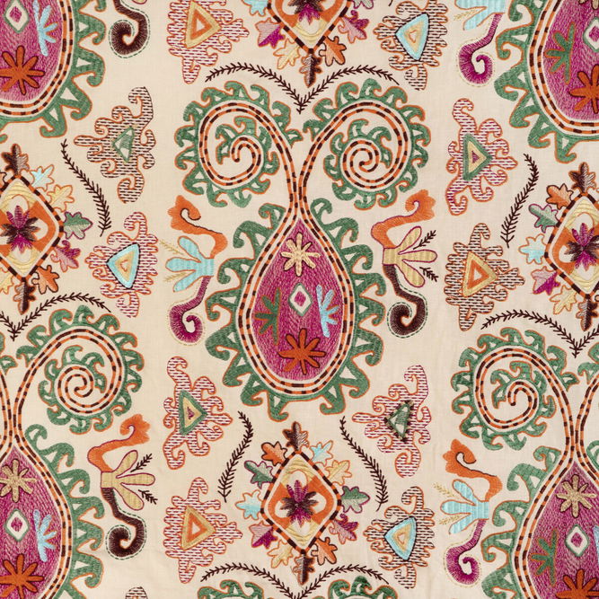Brunschwig &amp; Fils Lavali Embroidery Plum/Multi Fabric