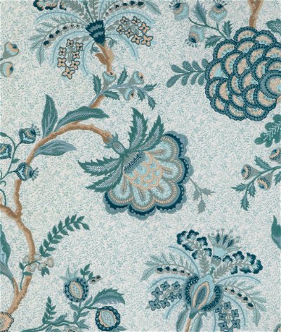 Brunschwig & Fils Anduze Embroidery Teal/Sky Fabric