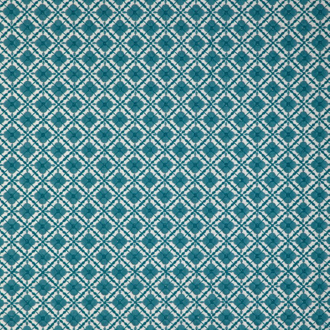 Brunschwig &amp; Fils Ines Embroidery Aqua Fabric