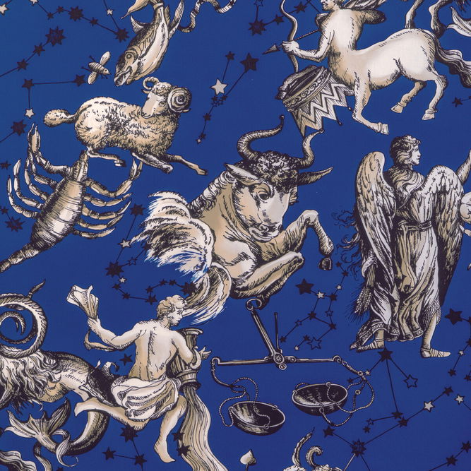 Brunschwig &amp; Fils Cosmique Print Sapphire Fabric