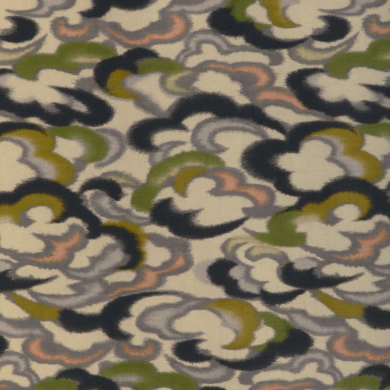 Brunschwig &amp; Fils Stratus Print Peridot/Gold Fabric