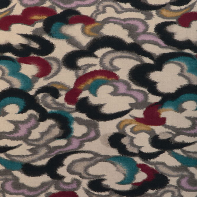 Brunschwig &amp; Fils Stratus Print Teal/Multi Fabric