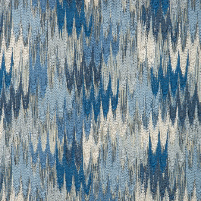 Brunschwig &amp; Fils Duval Embroidery Sky/Lapis Fabric