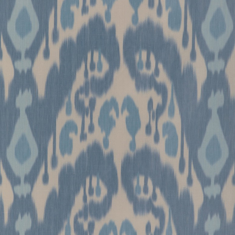 Brunschwig &amp; Fils Bukara Warp Print Blue Fabric