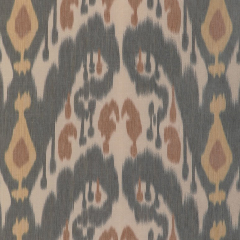Brunschwig &amp; Fils Bukara Warp Print Ebony Fabric