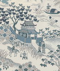 Brunschwig & Fils Vienne Lampas Blue Fabric