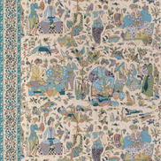 Brunschwig & Fils Shalimar Print Aqua/Leaf Fabric
